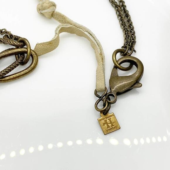 NEW Free People X Annie Hammer Leather Stone Necklace - Picture 14 of 16